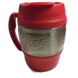 Bubba Keg 52 oz Coral Red Travel Mug Tumbler Cup Handle Flip Opening Lid Outdoor